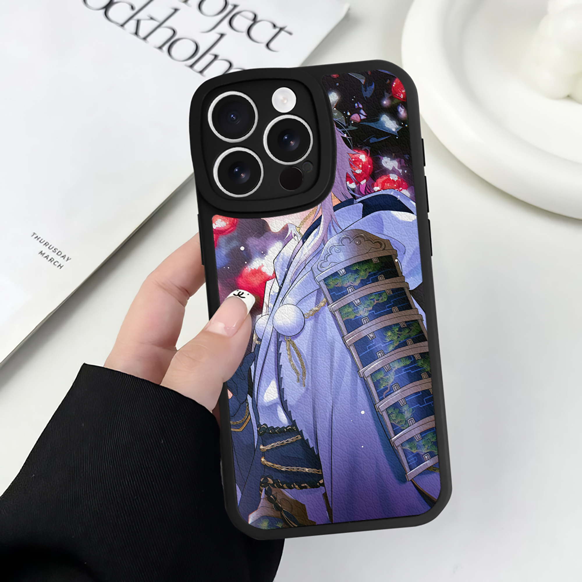 （画像用） 刀剣乱舞 Touken Ranbu 【iPhone 16シリーズ対応】シリコンスマホケース（レザー調） 材質：シリコン
